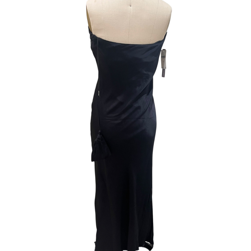 NWT Anthropologie The Tilda Satin Slip Dress Black Strapless Sz XS - Picture 5 of 11